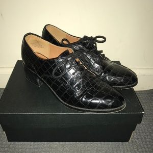 H&M Black Snakeskin Oxford Shoe